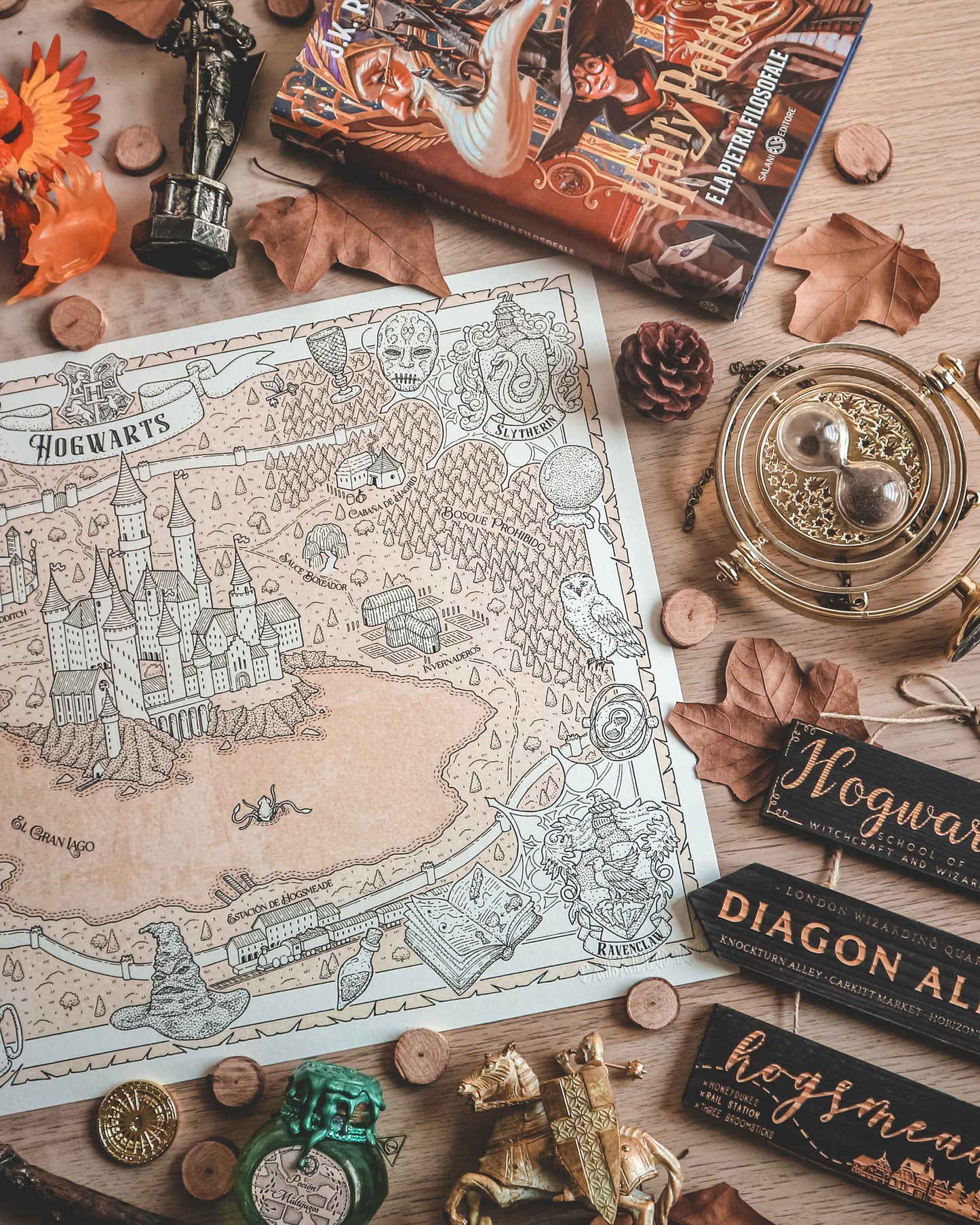 HOGWARTS - Mapa del mundo de HARRY POTTER
