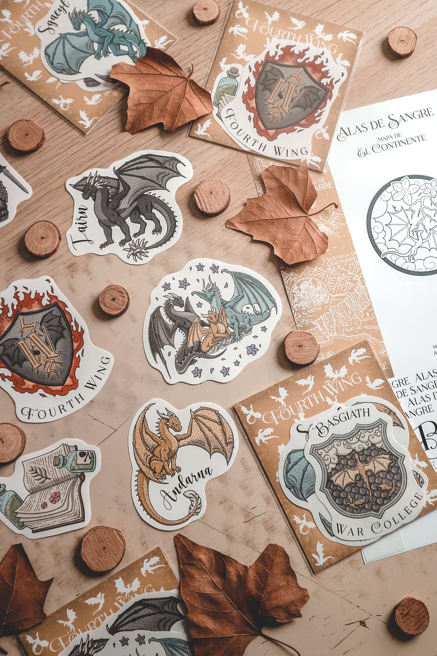 FOURTH WING - Illustrated Stickers Pack