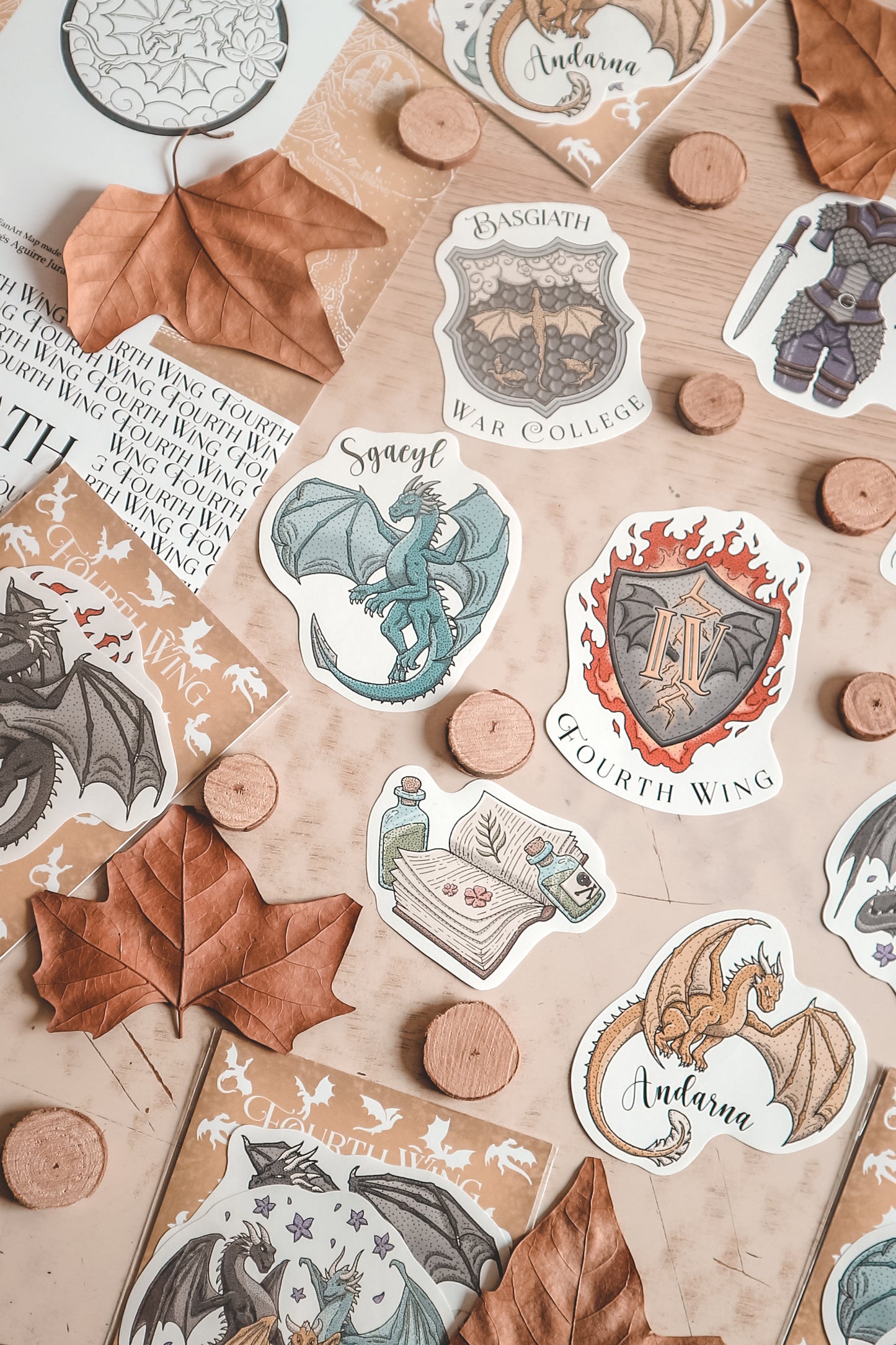 FOURTH WING - Illustrated Stickers Pack