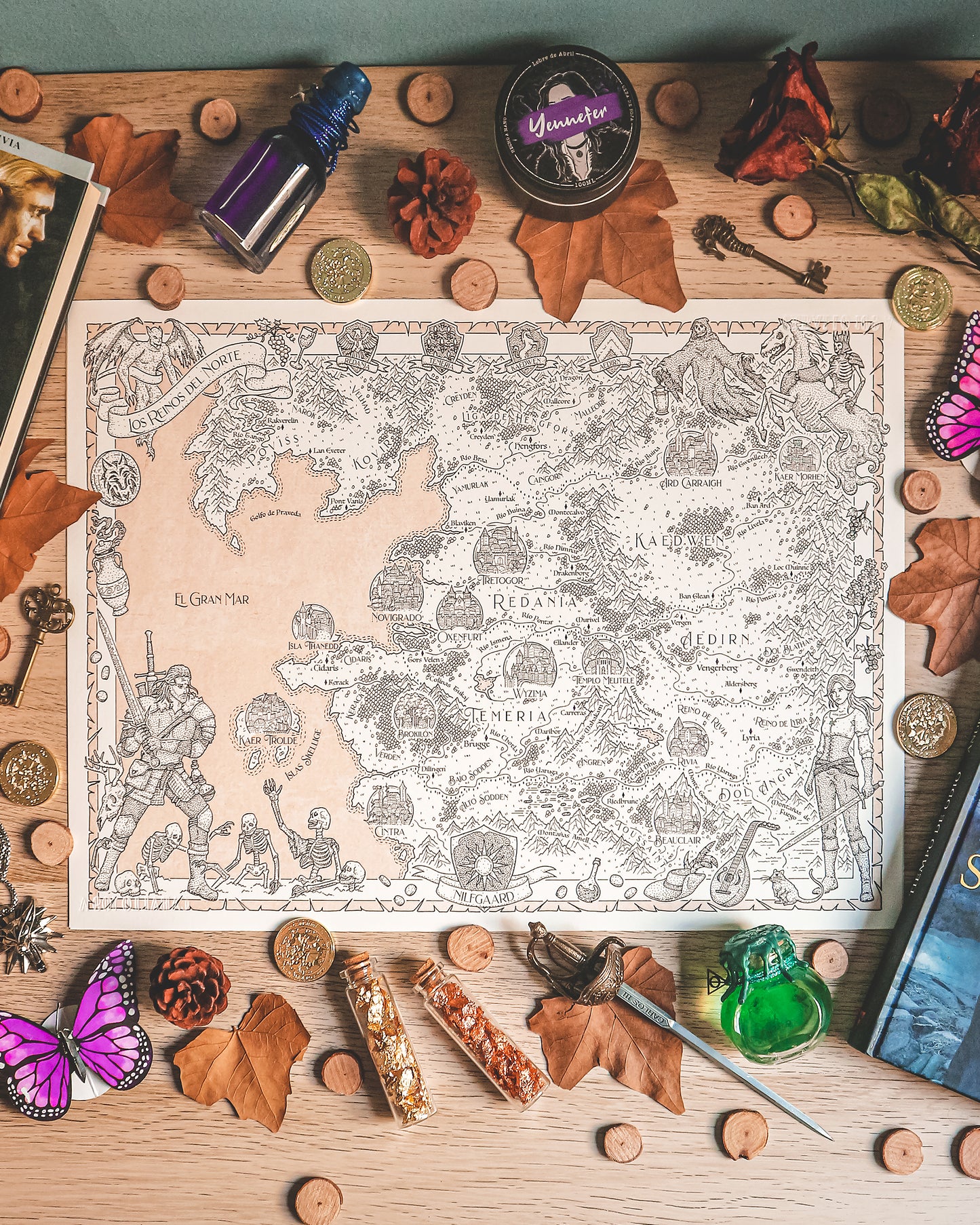 THE WITCHER - Mapa del mundo + PRINT DE REGALO