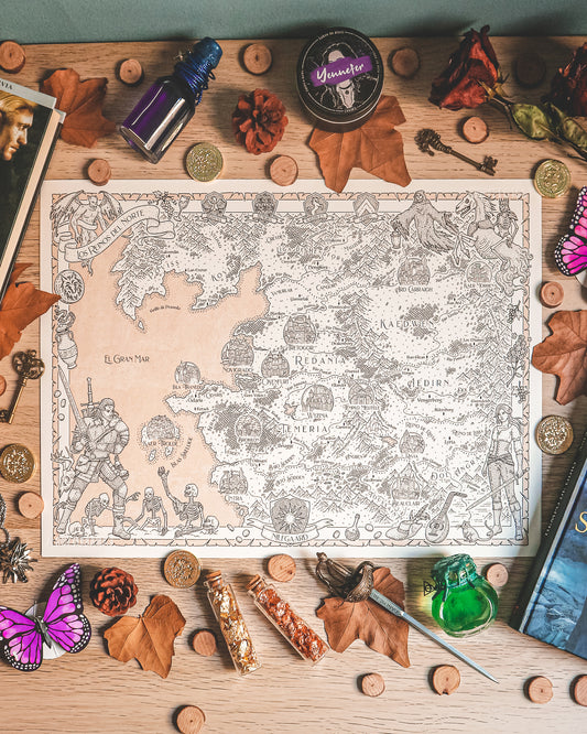 THE WITCHER - Mapa del mundo + PRINT DE REGALO