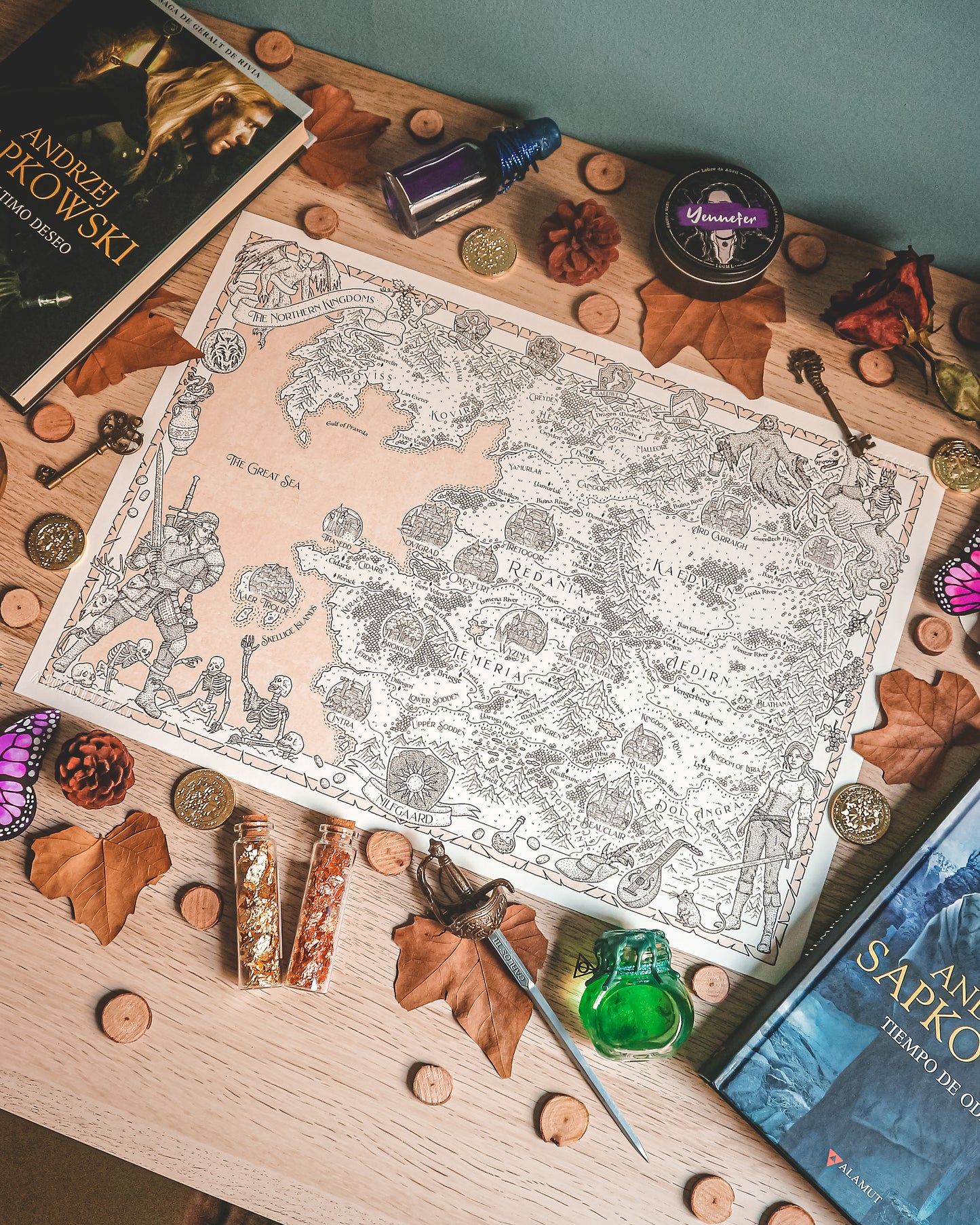 THE WITCHER - Mapa del mundo + PRINT DE REGALO