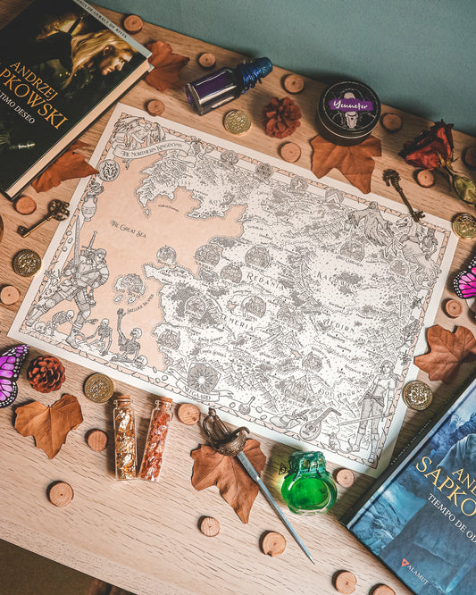 THE WITCHER - Mapa del mundo + PRINT DE REGALO