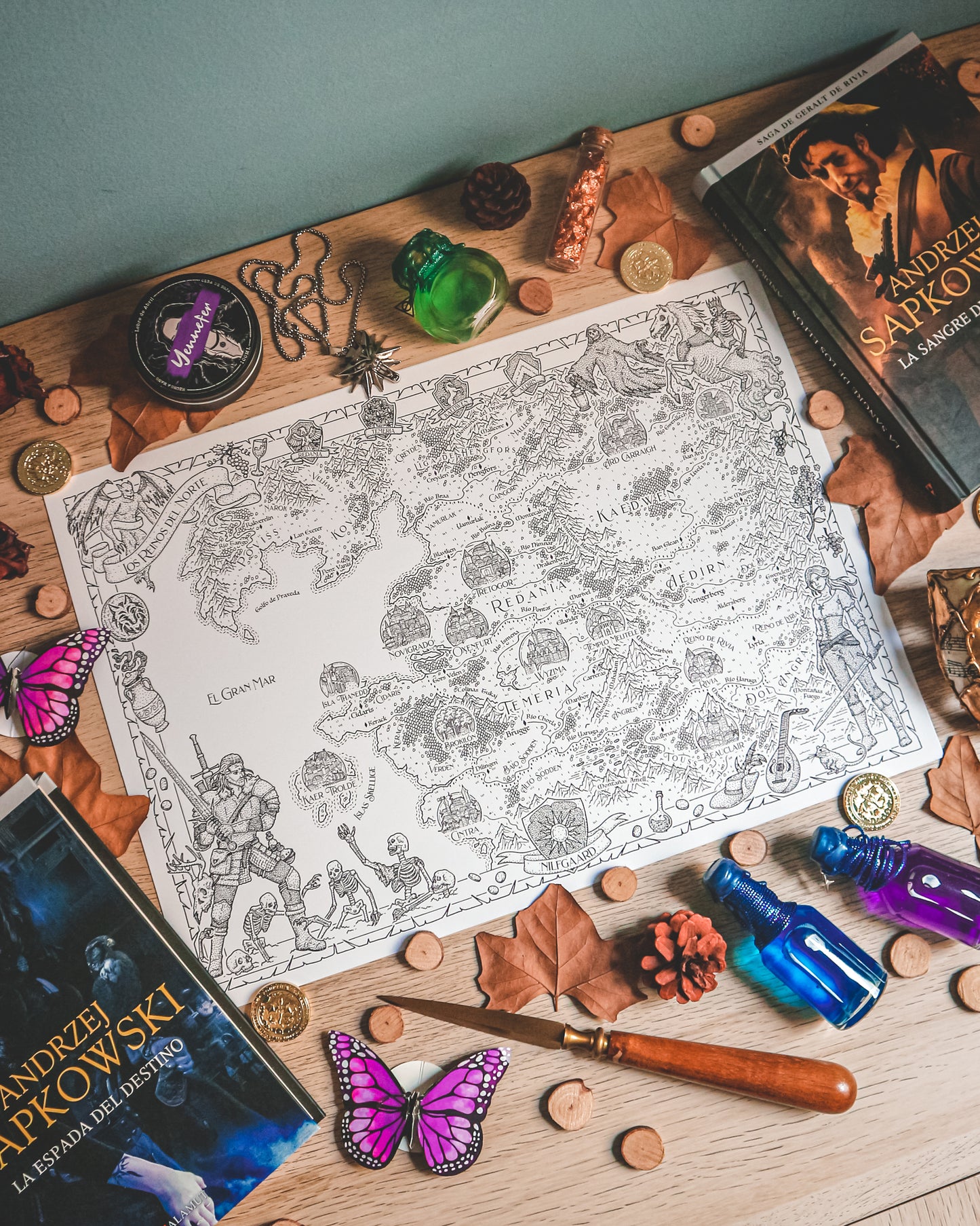 THE WITCHER - Mapa del mundo + PRINT DE REGALO
