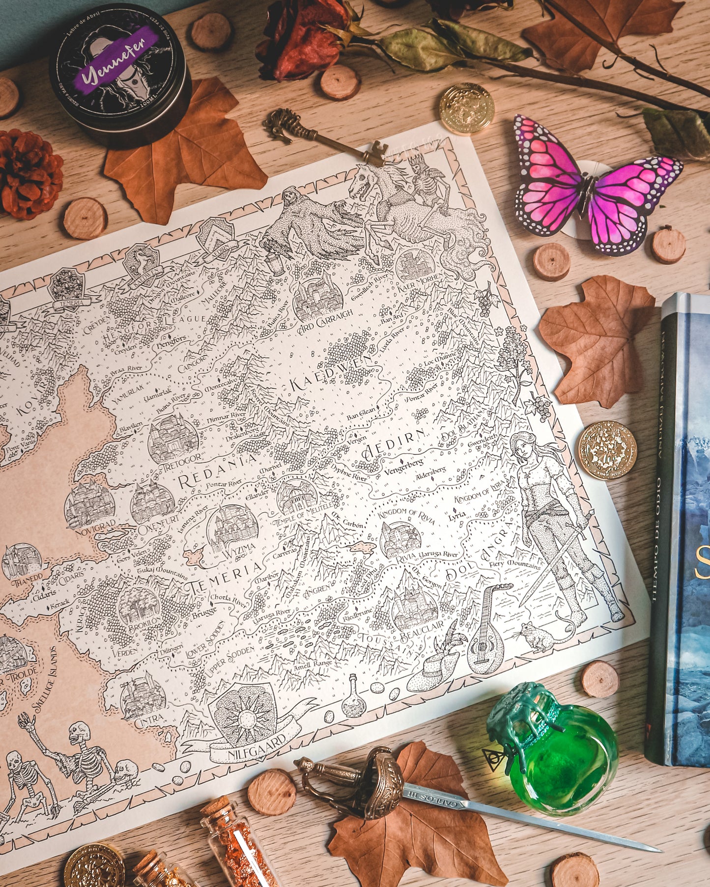 THE WITCHER - Mapa del mundo + PRINT DE REGALO