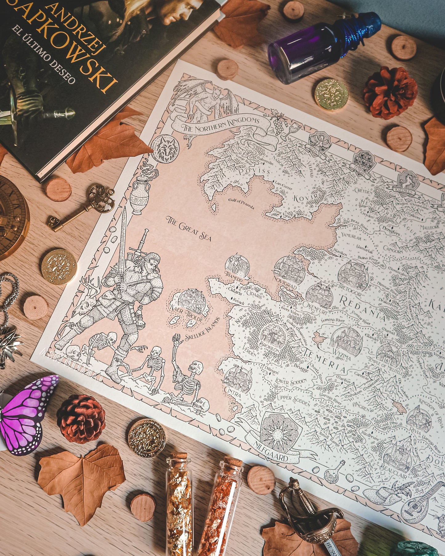THE WITCHER - Mapa del mundo + PRINT DE REGALO