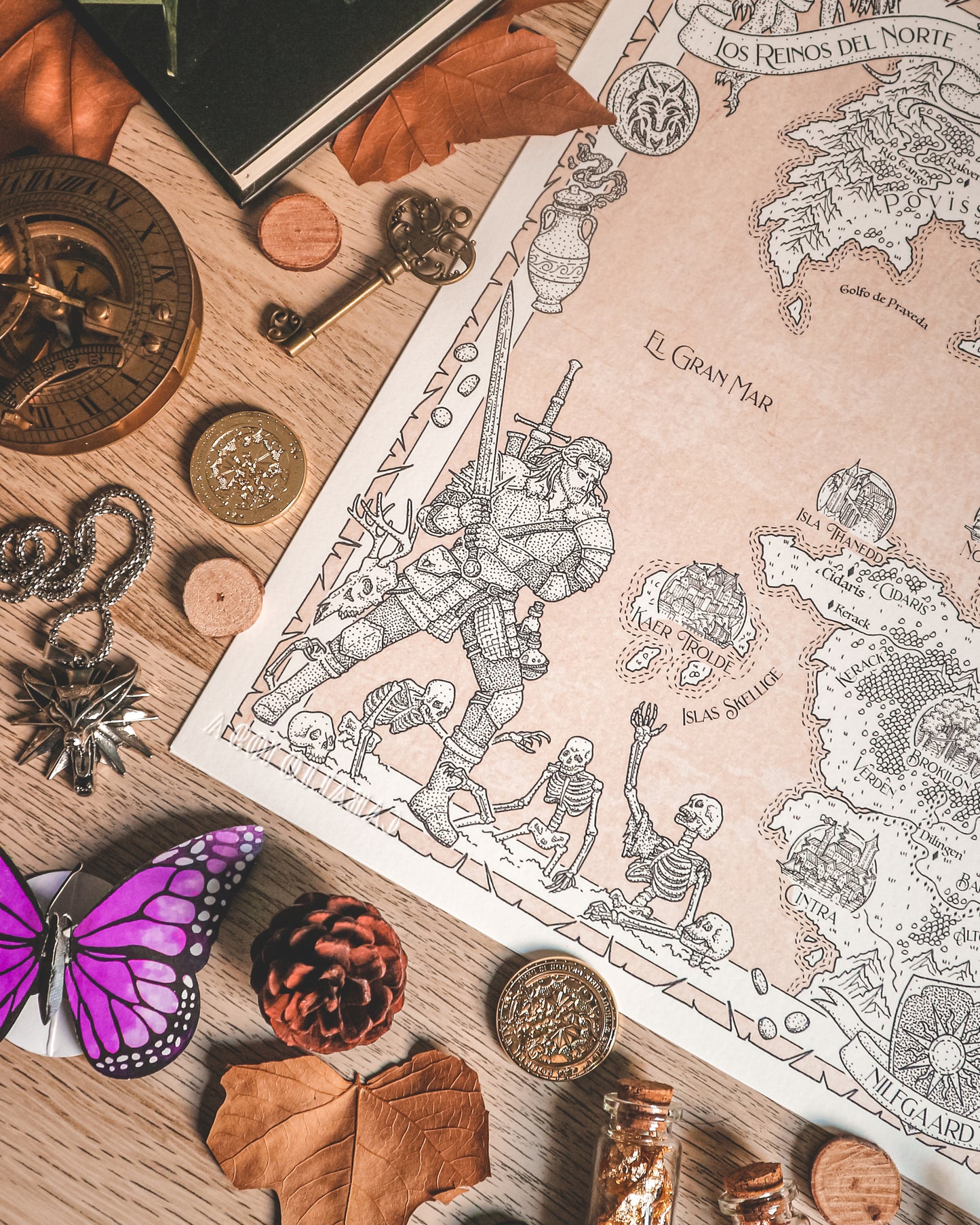 THE WITCHER - Mapa del mundo + PRINT DE REGALO