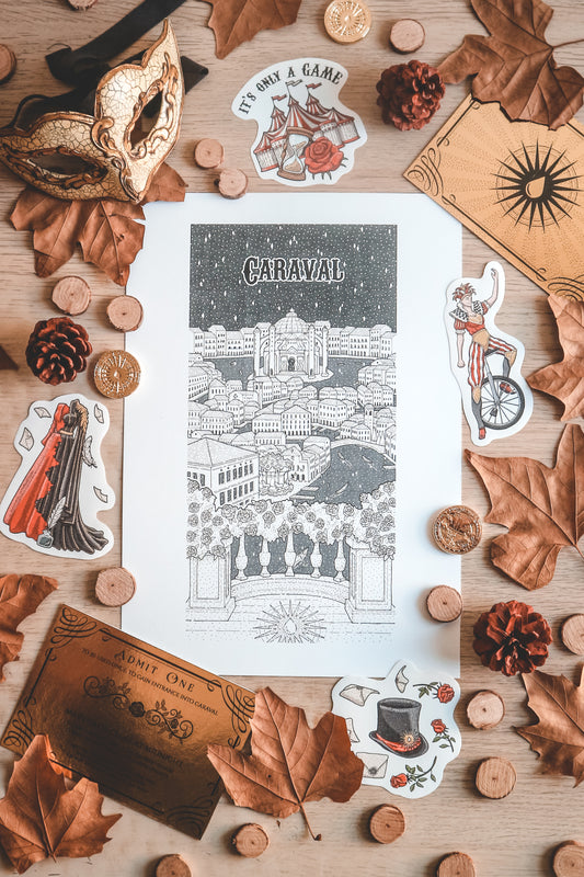 Caraval Balcony - CARAVAL FanArt Illustration