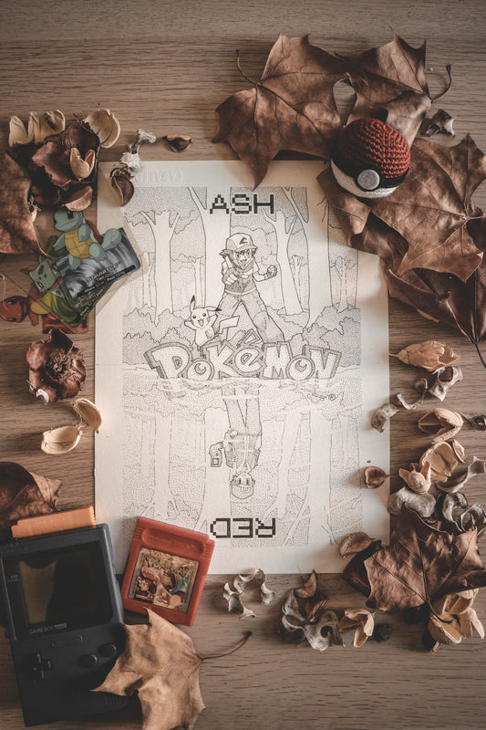 Marcapáginas - Pokémon "Ash y Red"